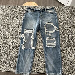 KanCan Blue Distressed Boyfriend Jeans